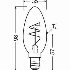 Luminaires Osram E14 3.1 Watt blanc chaud dimmable 300 Lumen