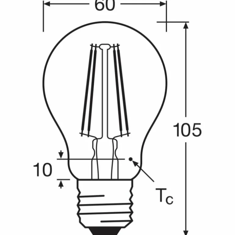 Luminaires Osram E27 LED 7.5 Watt blanc chaud 1055 Lumen