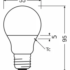 Luminaires Osram E27 LED 4.9 Watt blanc chaud 470 Lumen