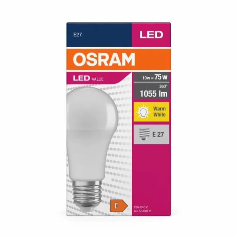 Luminaires Osram E27 LED 10 Watt blanc chaud 1055 Lumen