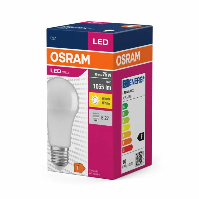 Luminaires Osram E27 LED 10 Watt blanc chaud 1055 Lumen