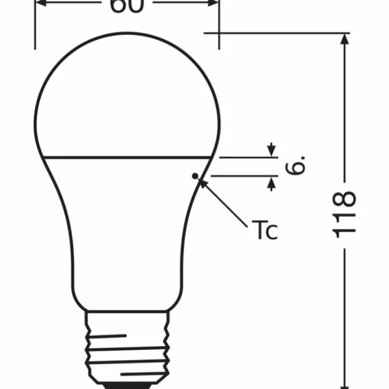Luminaires Osram E27 LED 10 Watt blanc chaud 1055 Lumen