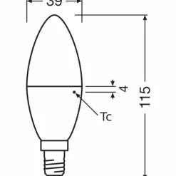 Luminaires Osram E14 LED 7.5 Watt blanc chaud 806 Lumen