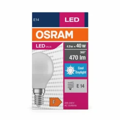 Luminaires Osram E14 LED 4.9 Watt blanc lumière du jour 470 Lumen