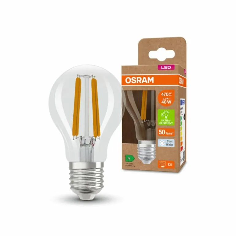 Luminaires Osram E27 LED 2.2 Watt blanc neutre 470 Lumen