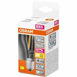 Luminaires Osram E27 LED 3.4 Watt blanc chaud dimmable 470 Lumen