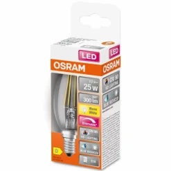 Luminaires Osram E14 LED 2.2 Watt blanc chaud dimmable 300 Lumen