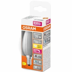 Luminaires Osram E14 LED 2.2 Watt blanc chaud dimmable 300 Lumen