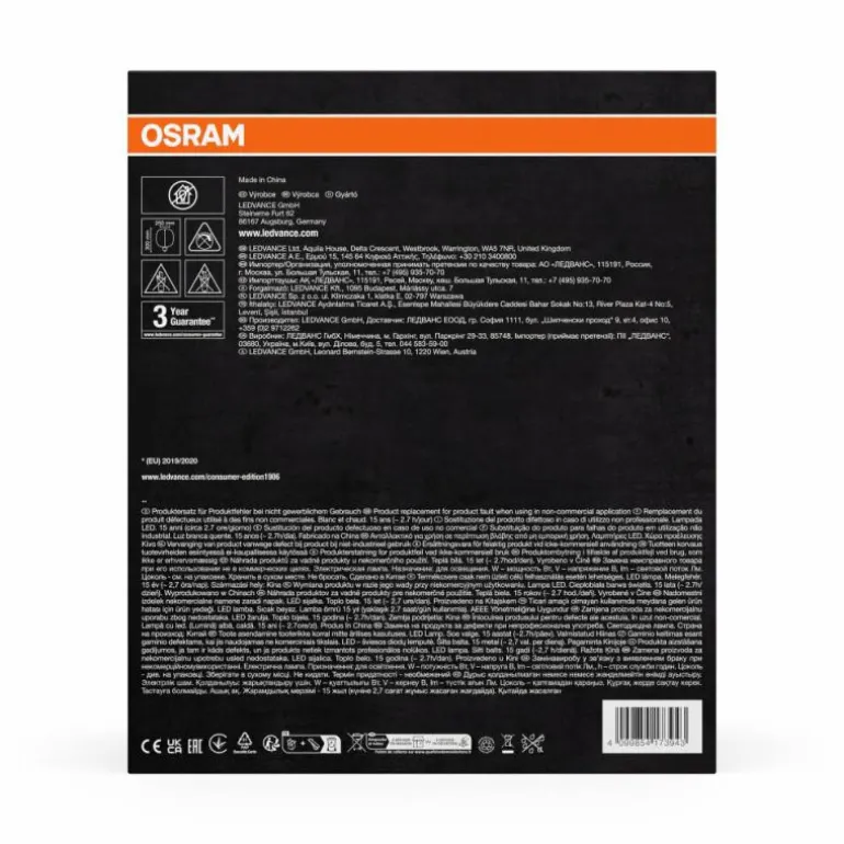 Luminaires Osram E27 LED 4 Watt blanc chaud 100 Lumen