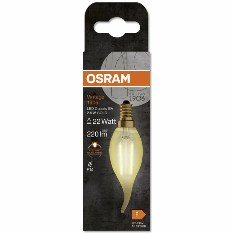 Luminaires Osram E14 LED 2.5 Watt blanc chaud 220 Lumen