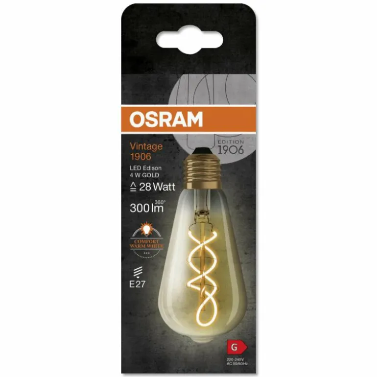 Luminaires Osram E27 LED 4 Watt blanc chaud 300 Lumen