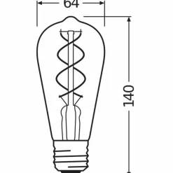 Luminaires Osram E27 LED 4 Watt blanc chaud 300 Lumen