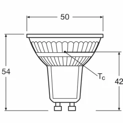 Luminaires Osram GU10 LED 4.3 Watt blanc chaud 350 Lumen