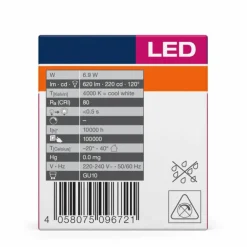 Luminaires Osram GU10 LED 6.9 Watt blanc neutre 620 Lumen
