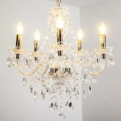 hofstein Lustres|Lustre à 5 lampes Transparent, 5 lumières