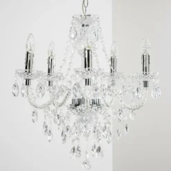 hofstein Lustres|Lustre à 5 lampes Transparent, 5 lumières
