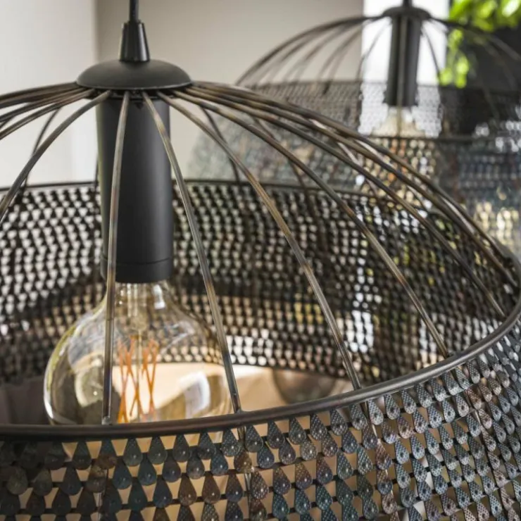 hofstein Suspensions|lustre Peyrie Brun, Noir, 2 lumières