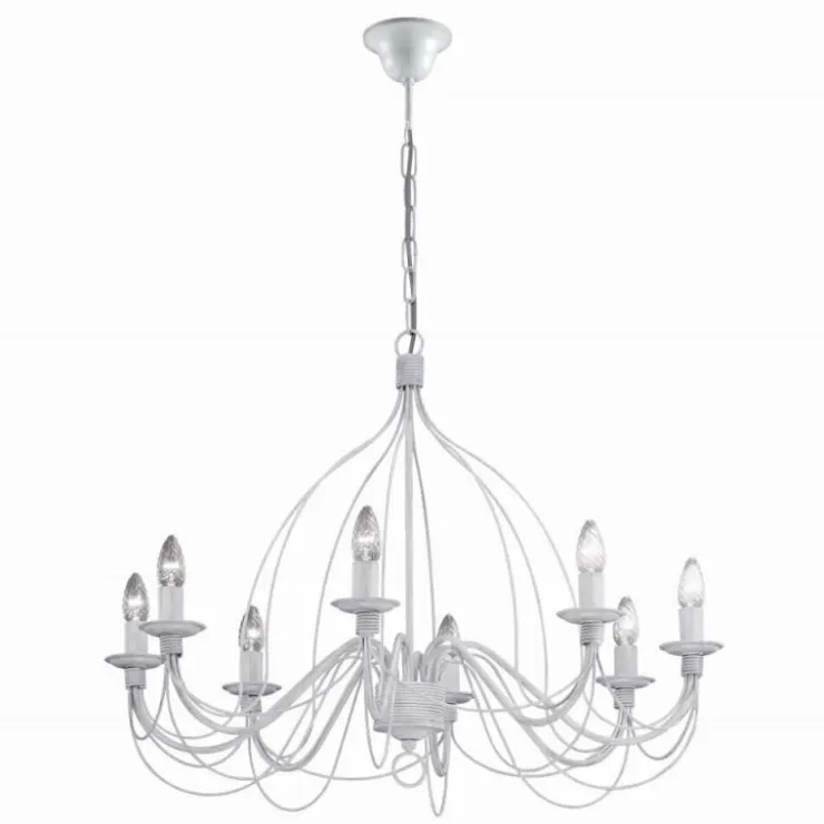 Luminaires Ideallux Suspensions|Lustre Ideal Lux CORTE Blanc, 8 lumières