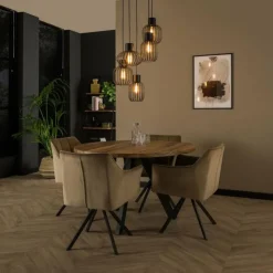 hofstein Suspensions|lustre Lalora Anthracite, 5 lumières