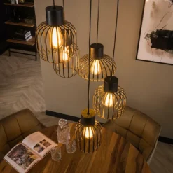 hofstein Suspensions|lustre Lalora Anthracite, 5 lumières