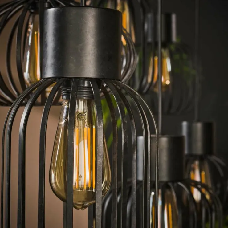 hofstein Suspensions|lustre Lalora Anthracite, 6 lumières