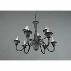 Luminaires Trio Lustres|Lustre Trio Elsa Anthracite, 9 lumières