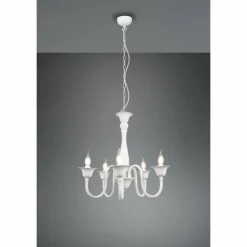 Luminaires Trio Lustres|Lustre Trio Elsa Blanc, 5 lumières