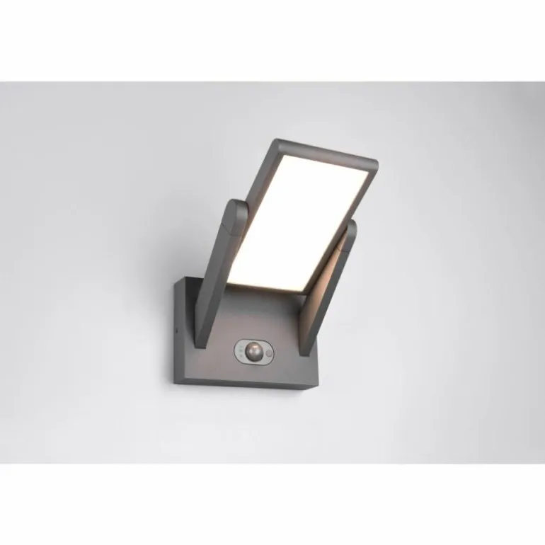 Malawi Applique murale Luminaires Trio LED Anthracite, 1 lumière, Détecteur de mouvement