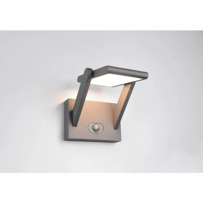 Malawi Applique murale Luminaires Trio LED Anthracite, 1 lumière, Détecteur de mouvement