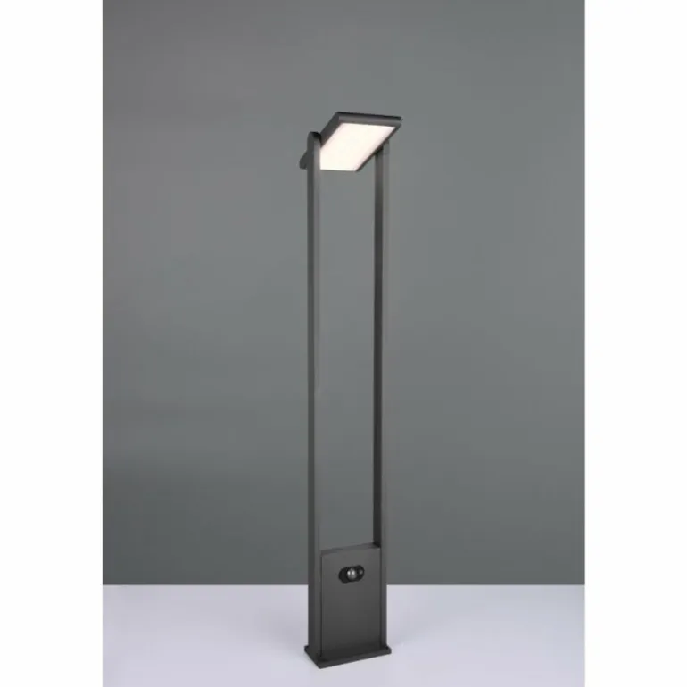 Malawi Lampadaire d'extérieur Luminaires Trio LED Anthracite, 1 lumière, Détecteur de mouvement
