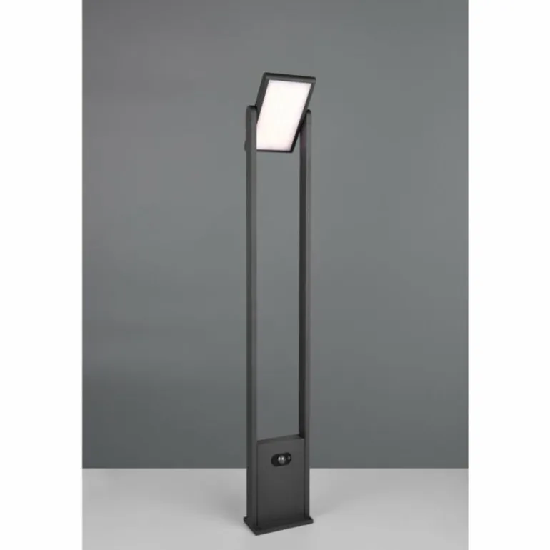 Malawi Lampadaire d'extérieur Luminaires Trio LED Anthracite, 1 lumière, Détecteur de mouvement