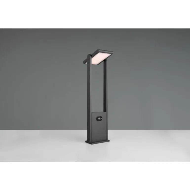 Malawi Lampadaire d'extérieur Luminaires Trio LED Anthracite, 1 lumière, Détecteur de mouvement