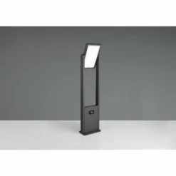 Malawi Lampadaire d'extérieur Luminaires Trio LED Anthracite, 1 lumière, Détecteur de mouvement