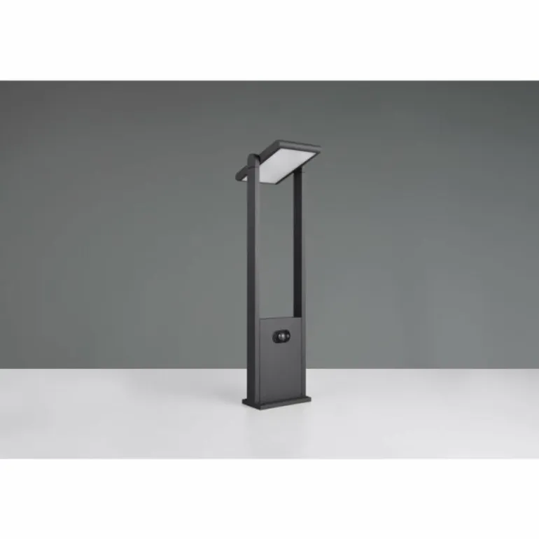 Malawi Lampadaire d'extérieur Luminaires Trio LED Anthracite, 1 lumière, Détecteur de mouvement