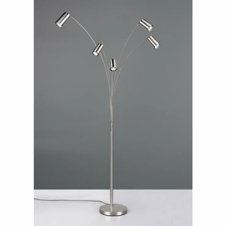 Luminaires Trio Lampadaires Et Lampes Sur Pied|Marley Lampadaire Nickel mat, 5 lumières