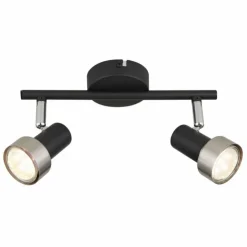 Luminaires Globo Lighting Spots Et Projecteurs|Mason Plafonnier, Spot de plafond, Applique murale, Spot mural Chrome, Noir, 2 lumières
