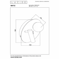 Luminaires Lucide Éclairage Led|MATIZ Applique murale LED Noir, 1 lumière