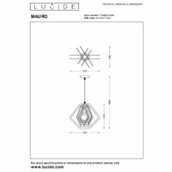 Luminaires Lucide Suspensions|MAURO Suspension Rose, 1 lumière