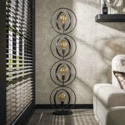 hofstein Lampadaires Et Lampes Sur Pied|Mirandola Lampadaire Anthracite, 4 lumières