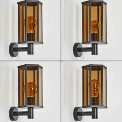 Monfanim Lampe murale d´extérieur Noir, 1 lumière