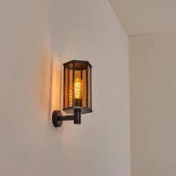 Monfanim Lampe murale d´extérieur Noir, 1 lumière