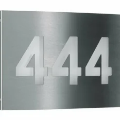 Numéro d'adresse éclairé Albert 6009 LED Acier inoxydable, 1 lumière