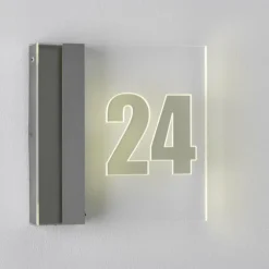 Numéro d'adresse éclairé Albert 6006 LED Acier inoxydable, 1 lumière