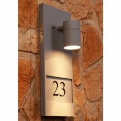 Numéro d'adresse éclairé Konstsmide MODENA Gris, 1 lumière