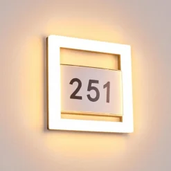 Numéro d'adresse éclairé Linna LED Blanc, 1 lumière