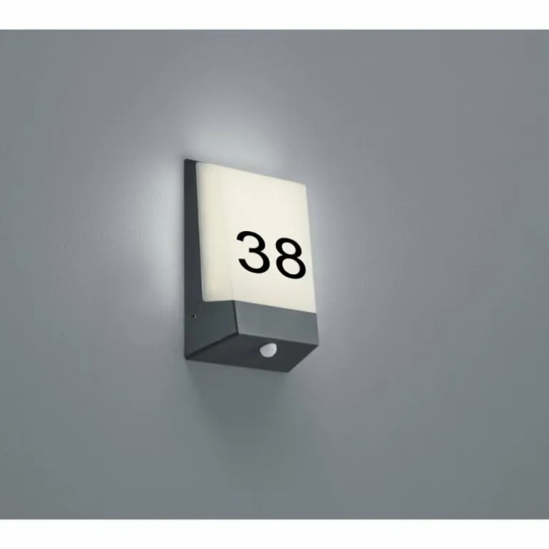 Numéro d'adresse éclairé Trio-Leuchten Kasai LED Anthracite, 1 lumière