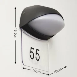 Numéros de maison éclairé Tanguro LED Noir, 1 lumière