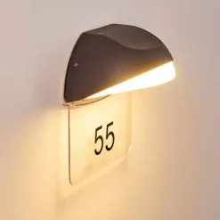 Numéros de maison éclairé Tanguro LED Noir, 1 lumière