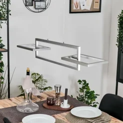 hofstein Suspensions|Odeon Suspension, Suspension LED Argenté, 3 lumières