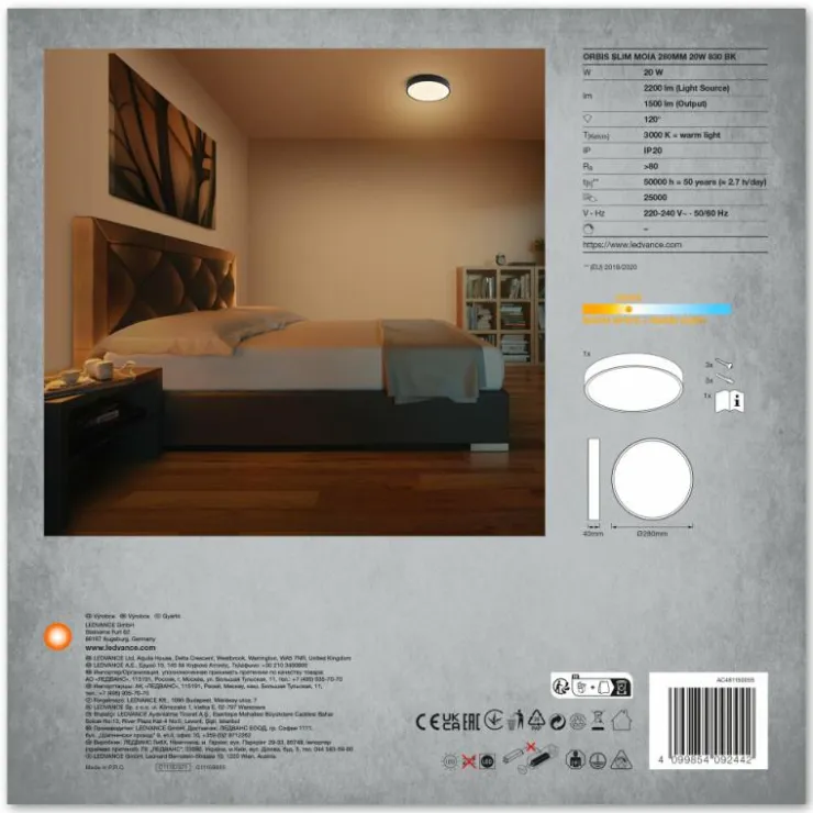 Luminaires Ledvance Éclairage Led|Orbis Plafonnier LED Noir, 1 lumière